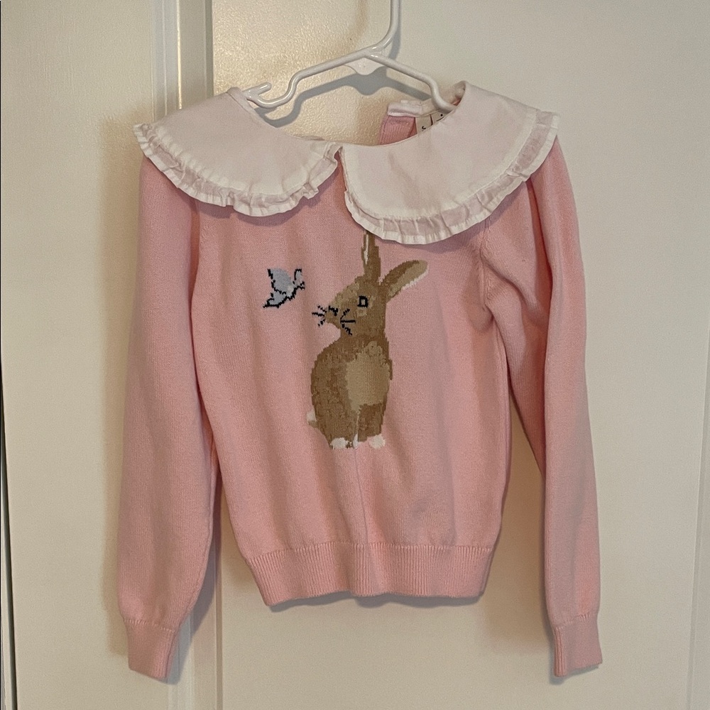 Janie and Jack Pink Sweater with Bunny Design